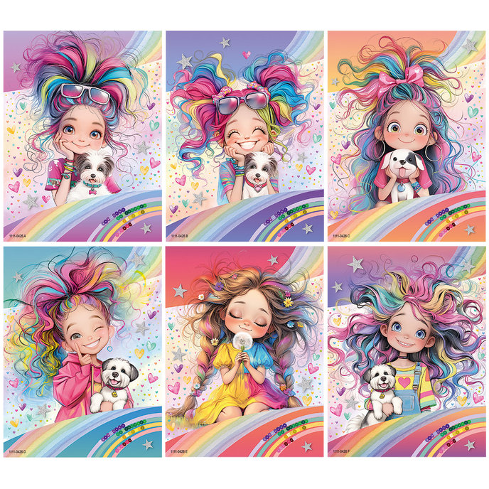 1111-0426 Trhací zápisník 9x12 cm Rainbow Ella