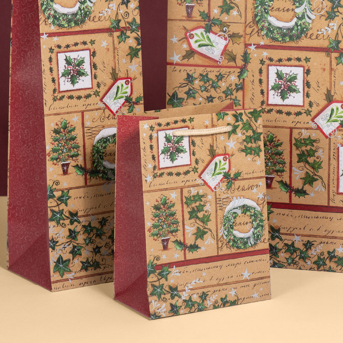 0814-0085 Dárková taška vánoční NATUR