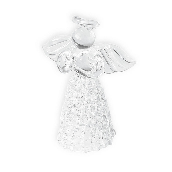 2349-0002 Vánoční dekorace - skleněný anděl zlatý