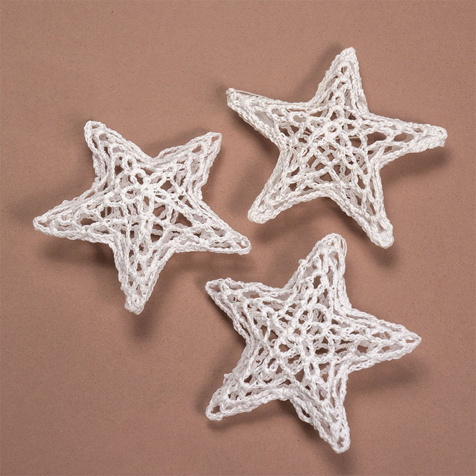 2361-1001 Vánoční dekorace - háčkovaná hvězda, box 12ks