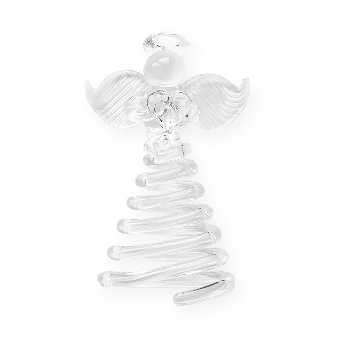 2349-0001 Vánoční dekorace - skleněný anděl stříbrný