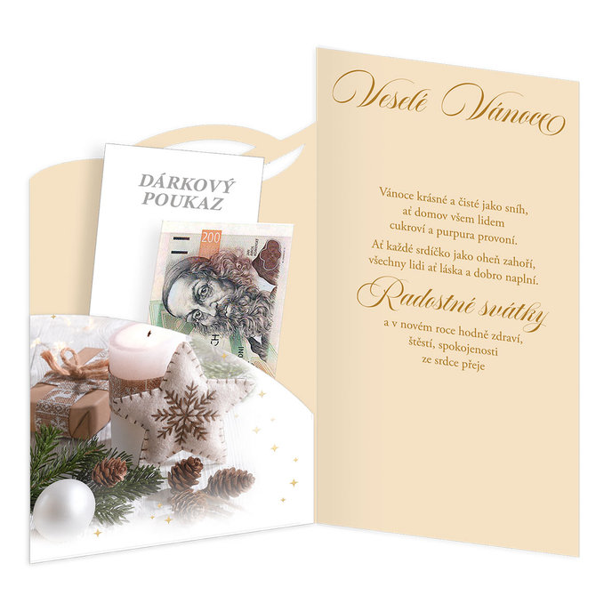 11-6519 Vánoční přání s kapsou na peníze CZ