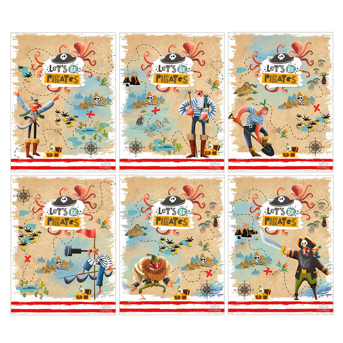 1111-0363 Trhací zápisník 9x12cm Let’s be Pirates