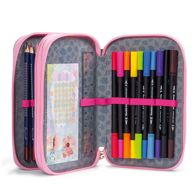 1866-0412 Penál s náplní dvoupatrový Mermaid