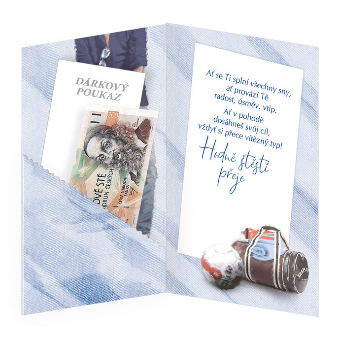 15-6524 Blahopřání gratulační klopa na peníze CZ