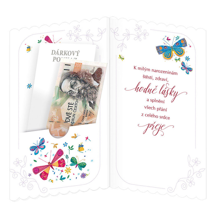 15-6506 Blahopřání gratulační otočník s kapsi CZ