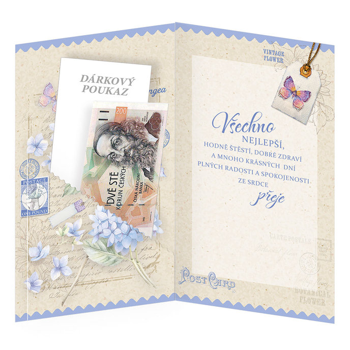 15-6574 Blahopřání gratulační klopa na peníze CZ/80