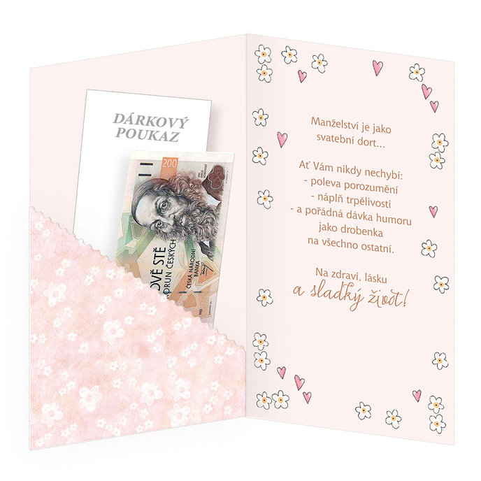 13-6179 Wedding greeting card with money flap CZ