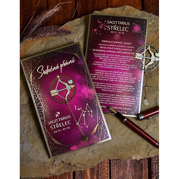 15-6490 Blahopřání gratulační zvěrokruh CZ STŘELEC