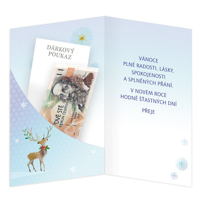 11-6476 Vánoční přání s kapsou na peníze CZ