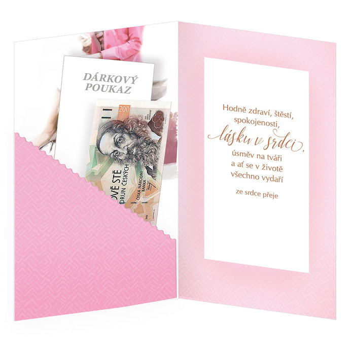 15-6597 Blahopřání gratulační klopa na peníze CZ