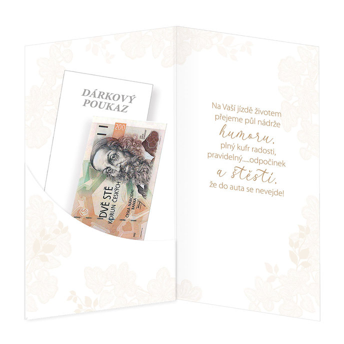 13-6150 Blahopřání svatební s kapsou na peníze CZ