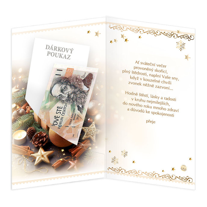 11-6553 Vánoční přání s kapsou na peníze CZ