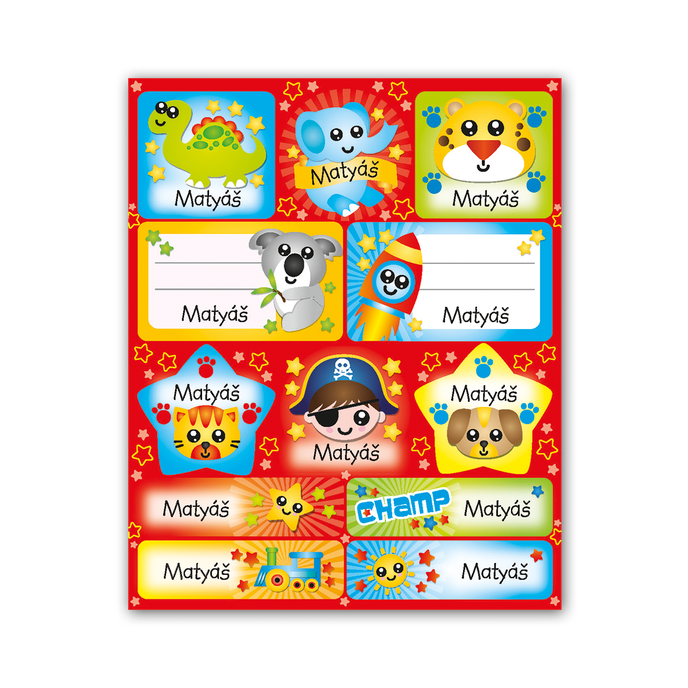 1114-0091 Trhací blok se samolepkami - 15 listů, Matyáš