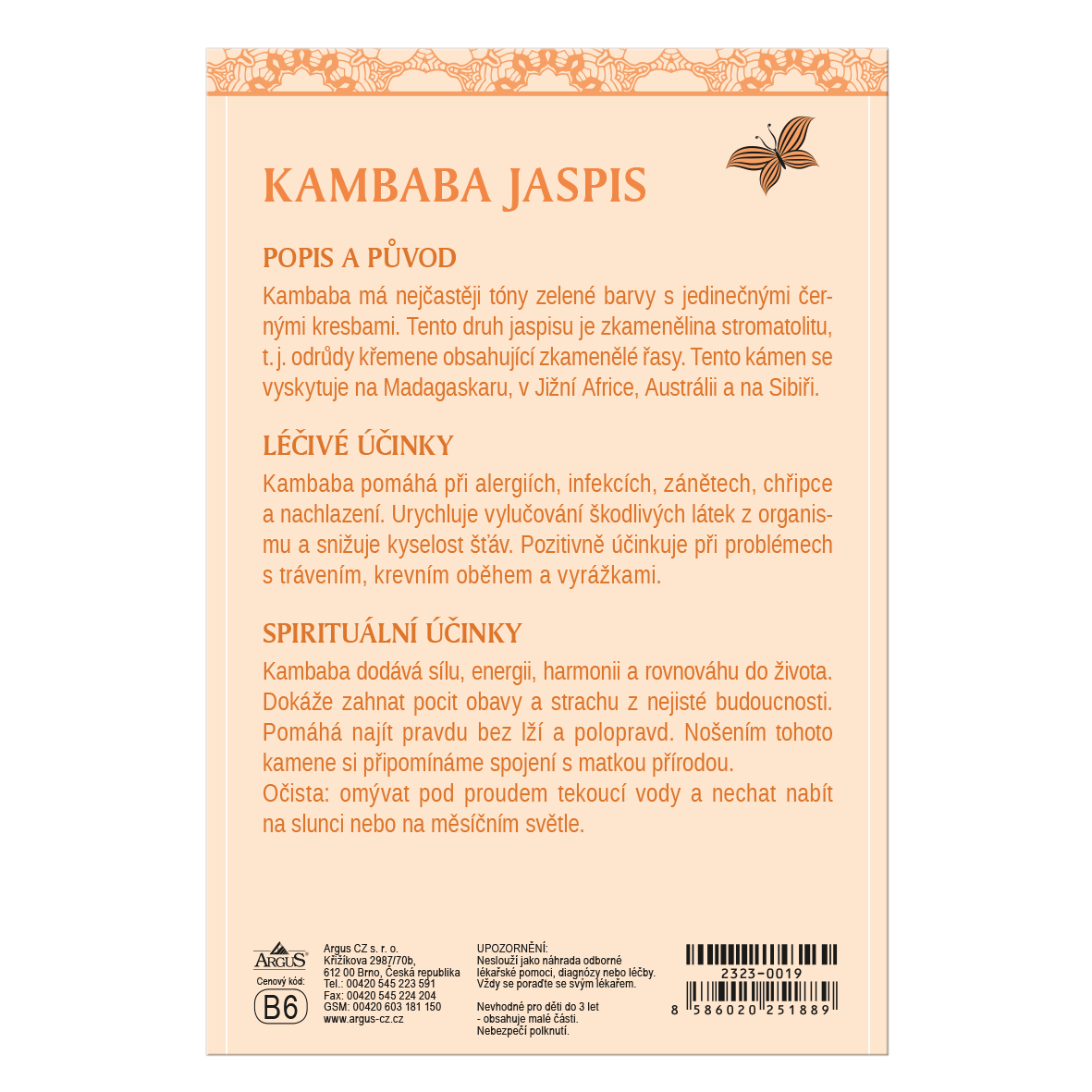 2323-0019 Náhrdelník s léčivým kamenem a věnováním