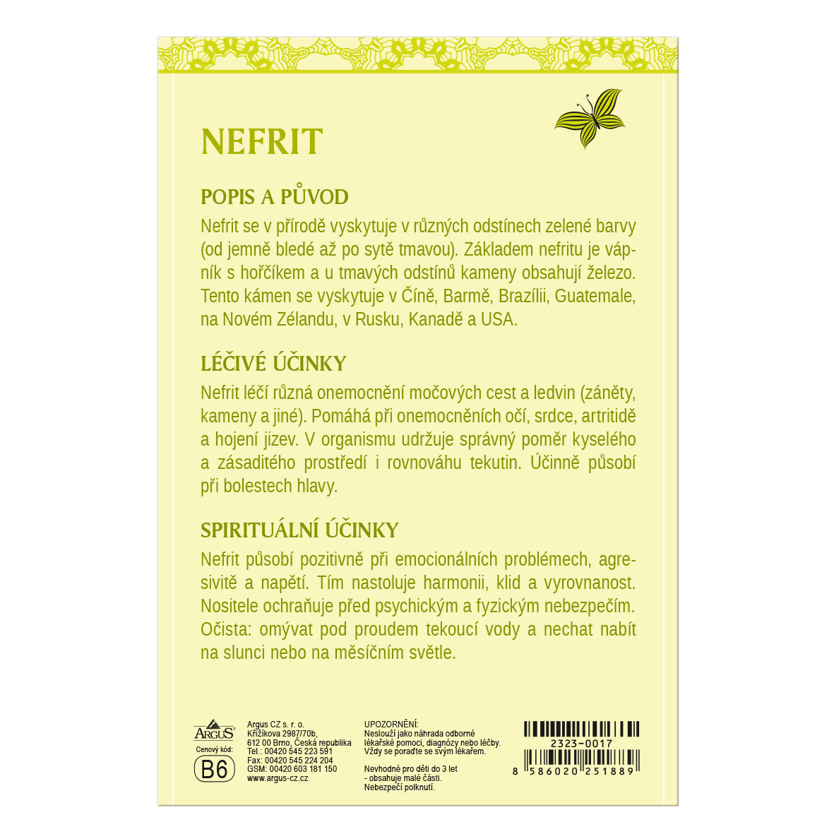 2323-0017 Náhrdelník s léčivým kamenem a věnováním