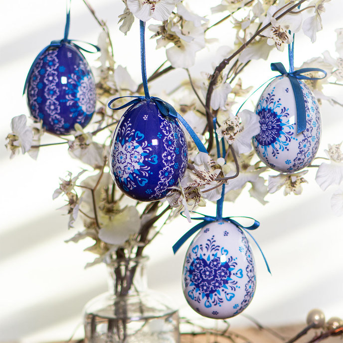 2346-0003 Velikonoční dekorace - kraslice, v. 75mm, bal. 4ks