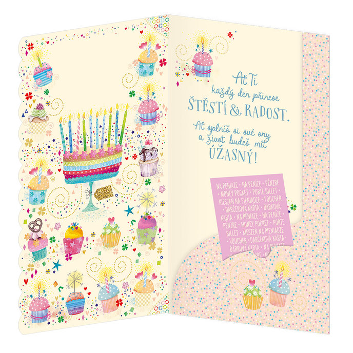 15-6530 Blahopřání gratulační klopa na peníze CZ/20