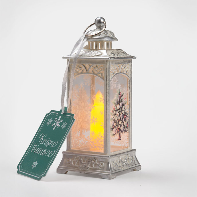 2365-0001 Vánoční dekorace s LED světlem - lucerna