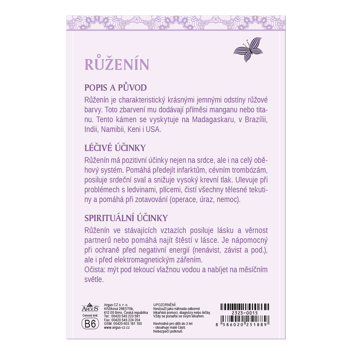 2323-0015 Náhrdelník s léčivým kamenem a věnováním