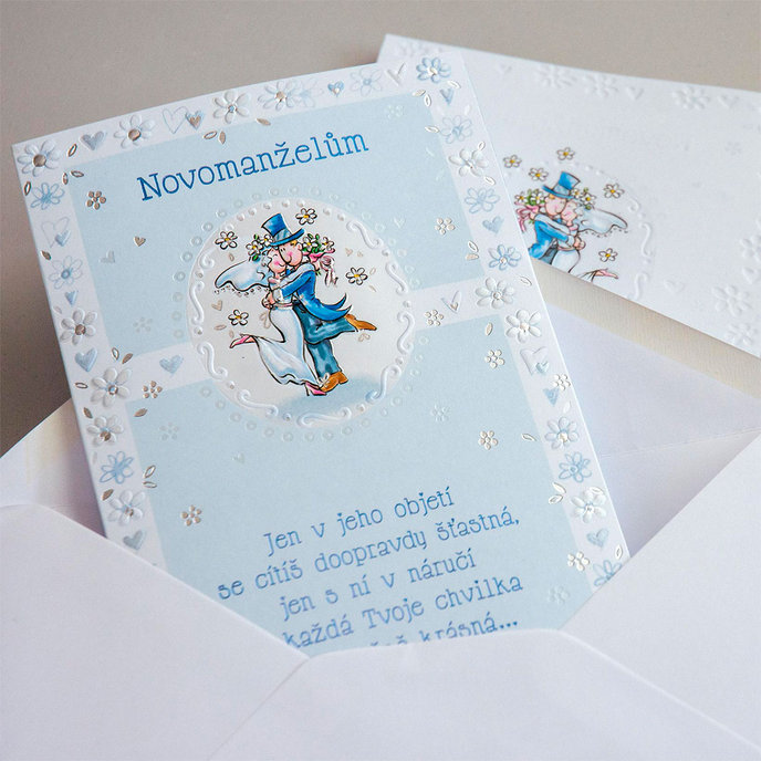 13-6146 Blahopřání svatební s kapsou na peníze CZ