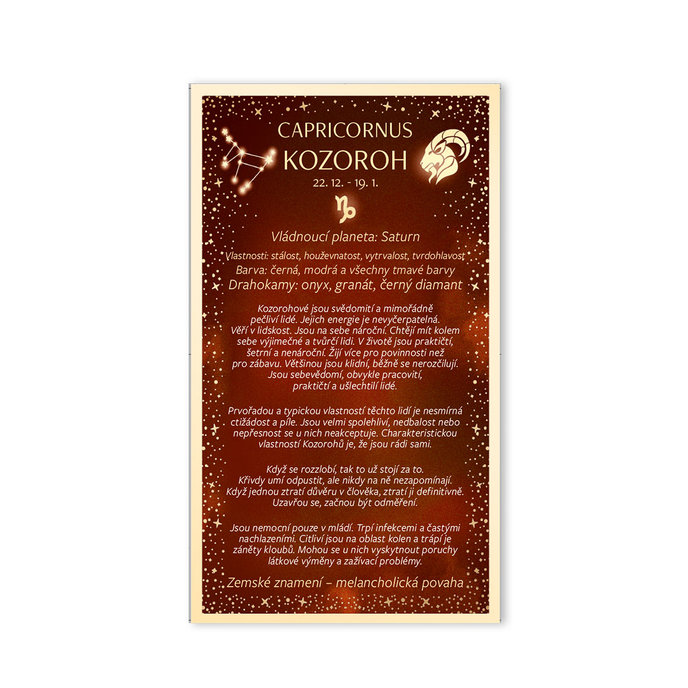 15-6491 Blahopřání gratulační zvěrokruh CZ KOZOROH