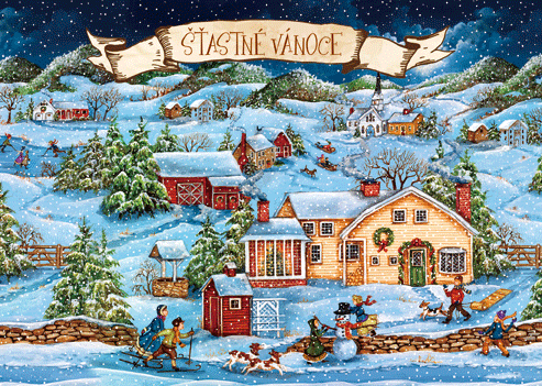 0611-0266c Pohlednice vánoční 3D CZ