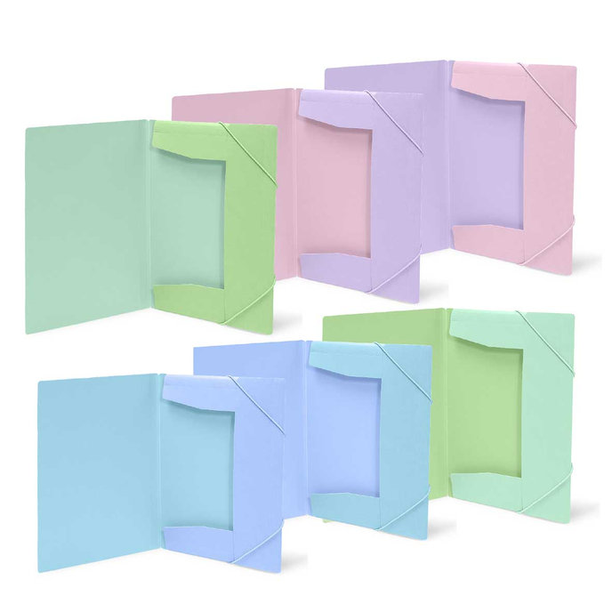 1660-8001 Plastový obal s gumičkou A4+, mix 12ks