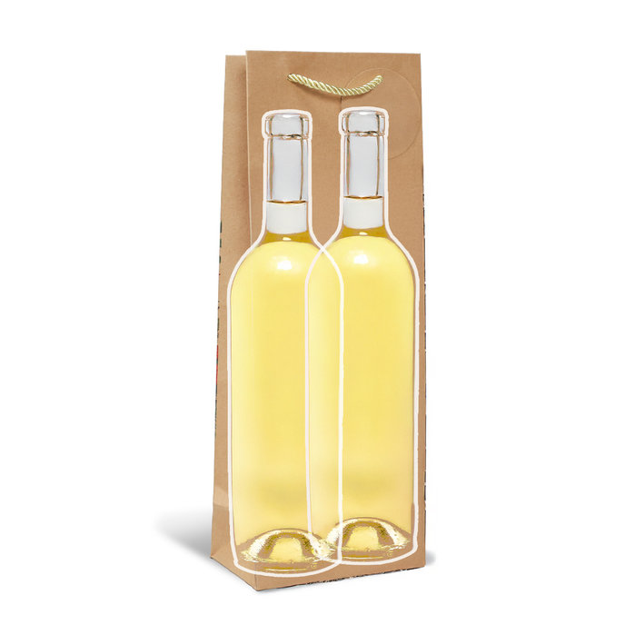 0835-0013 Dárková taška na 2 ks vína, ván.SQUARE BOTTLE