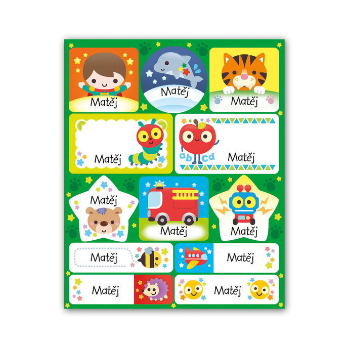 1114-0088 Trhací blok se samolepkami - 15 listů, Matěj