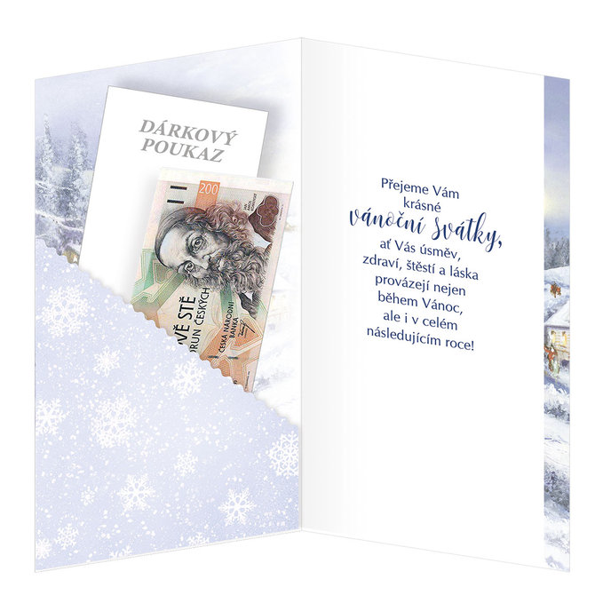 11-6428 Vánoční přání klopa na peniaze CZ