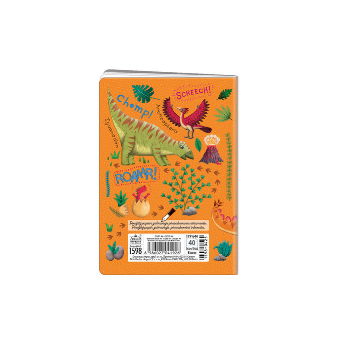 1598-0425 Sešit A6, 40 listů, TYP 644 Roaaar!