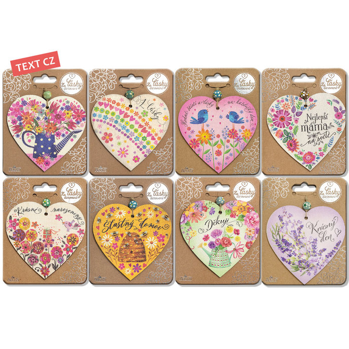 2351-8003 CZ Dárková dřevěná dekorace, mix