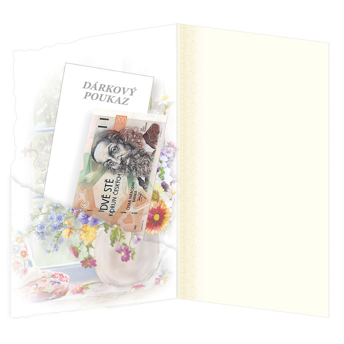 15-6518 Blahopřání gratulační klopa na peníze CZ