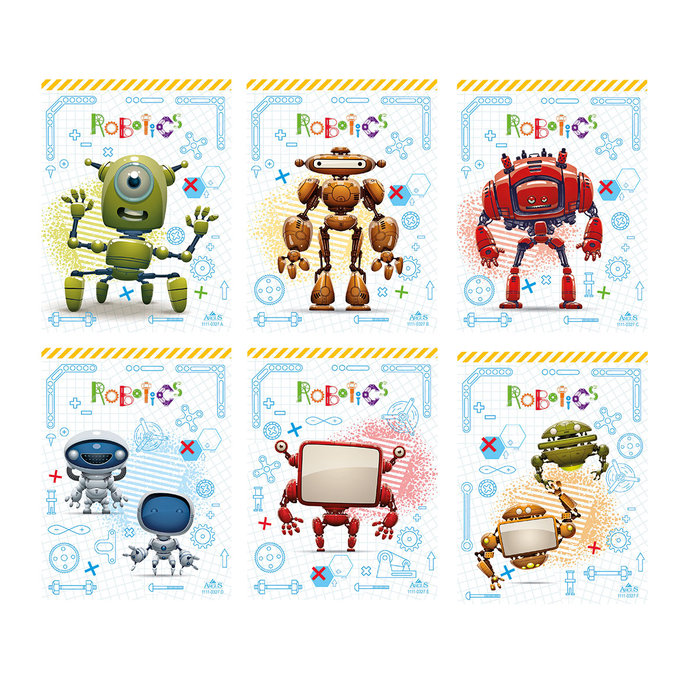 1111-0327 Trhací zápisník 9x12cm Robotics