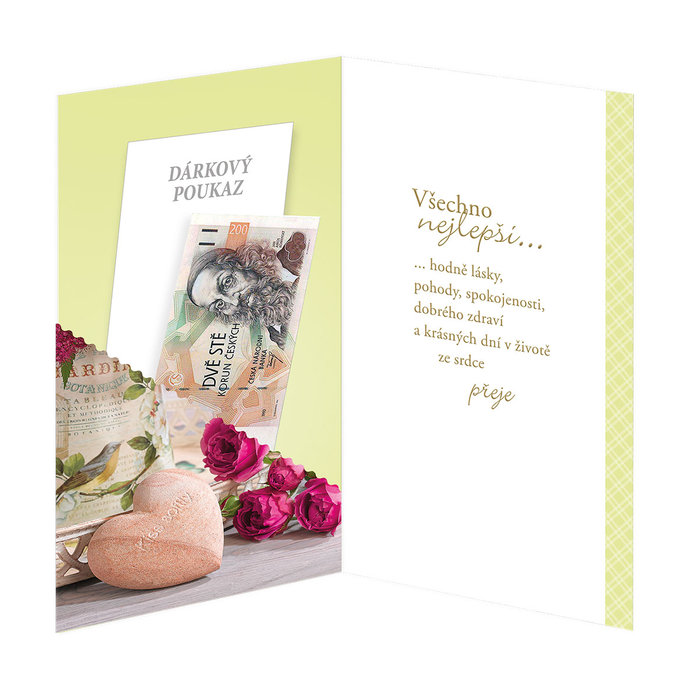 15-6352 Blahopřání gratulační klopa na peníze CZ/60