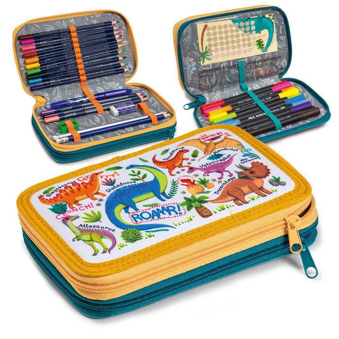 1866-0425 Penál s náplní dvoupatrový Roaaar!