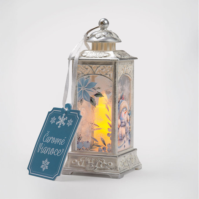 2365-0002 Vánoční dekorace s LED světlem - lucerna