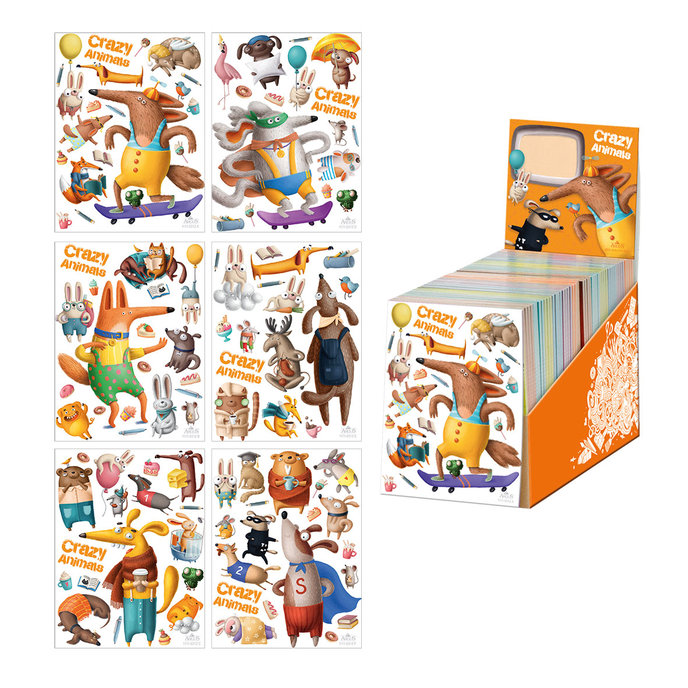 1111-0312 Trhací zápisník 9x12cm Crazy Animals