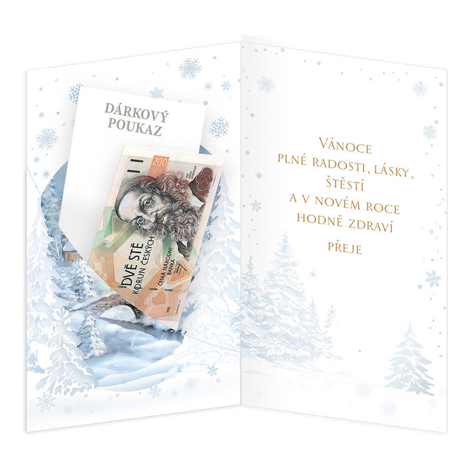 11-6568 Vánoční přání s kapsou na peníze CZ