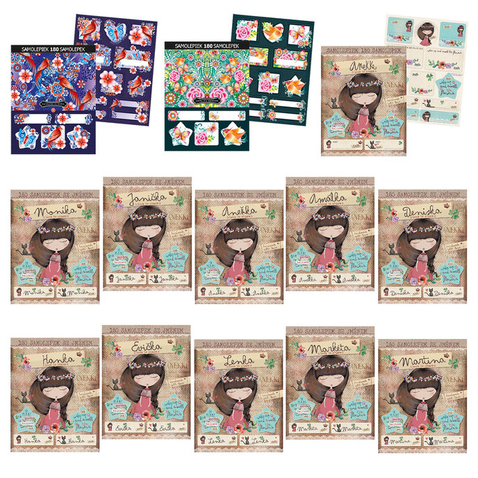 1115-8002 CZ Trhací blok se samolepkami lic., mix 36ks