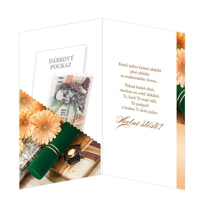 18-692 Blahopřání k ukončení studia s klopou na peníze