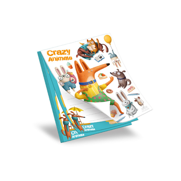 1111-0312 Trhací zápisník 9x12cm Crazy Animals