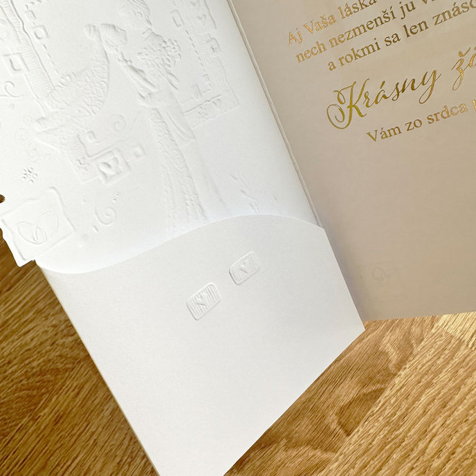 13-6163 Wedding greeting card with money flap CZ