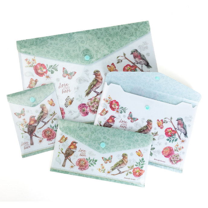 1647-0410 Plastový obal A5 s drukem Butterfly garden