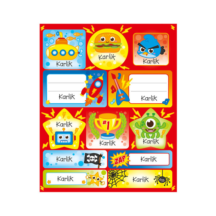 1114-0151 Trhací blok se samolepkami - 15 listů, Karlík