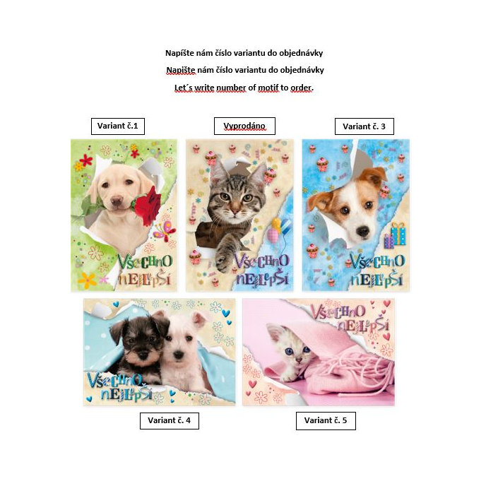 0616-0630c Pohlednice zvířata 3D CZ