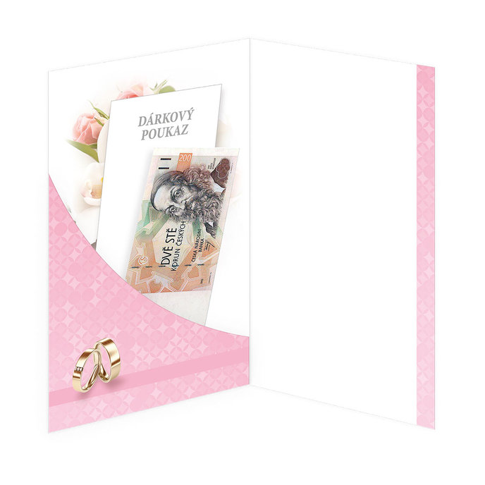13-6093 Wedding greeting card with money flap CZ