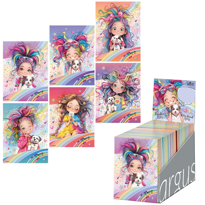 1111-0426 Trhací zápisník 9x12 cm Rainbow Ella