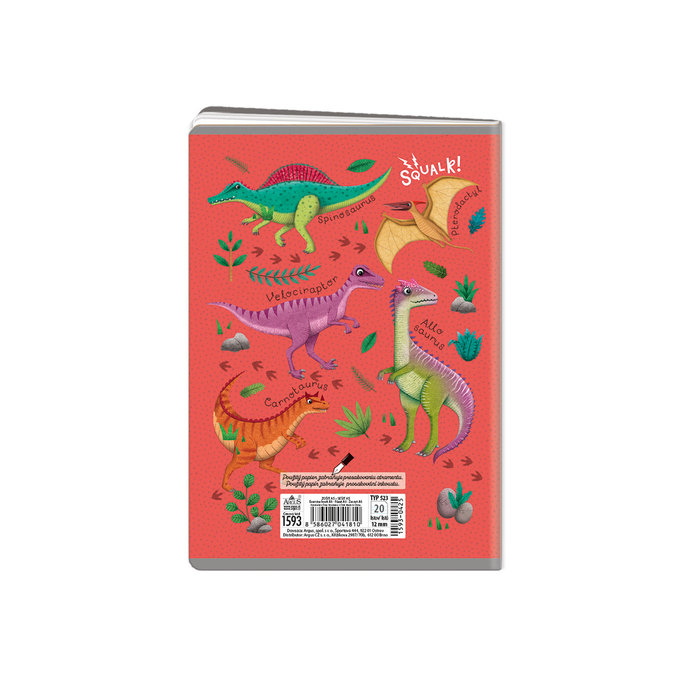 1593-0425 Sešit A5, 20 listů, TYP 523 Roaaar!